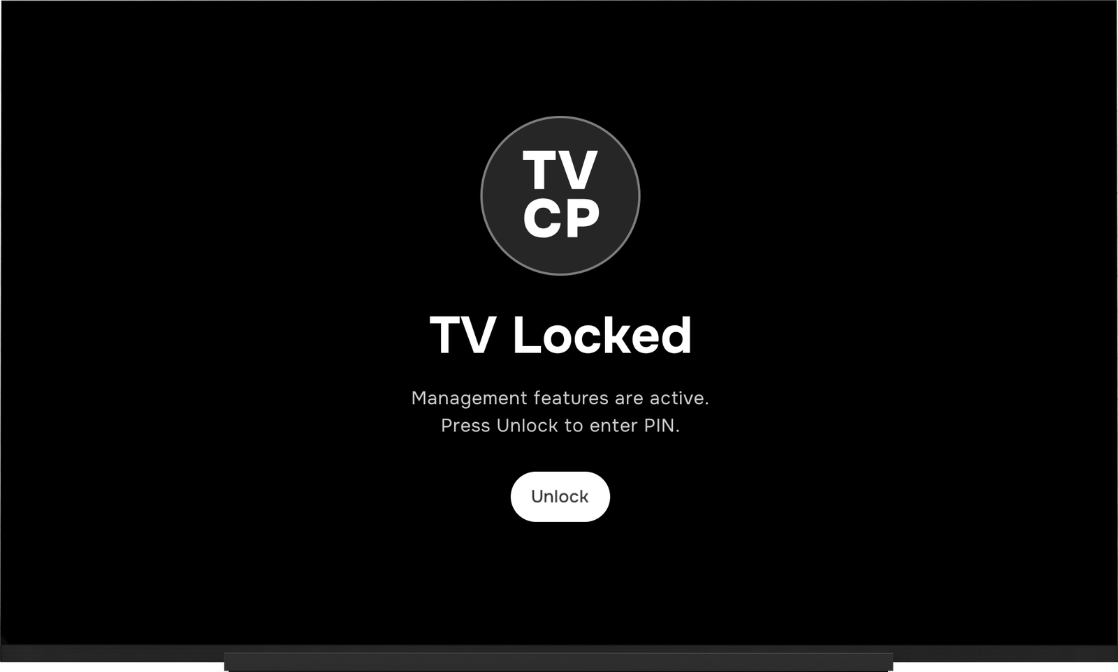 Der Bildschirm „TV gesperrt“, den ein Timer mit „Sperren“ am Ende zeigt