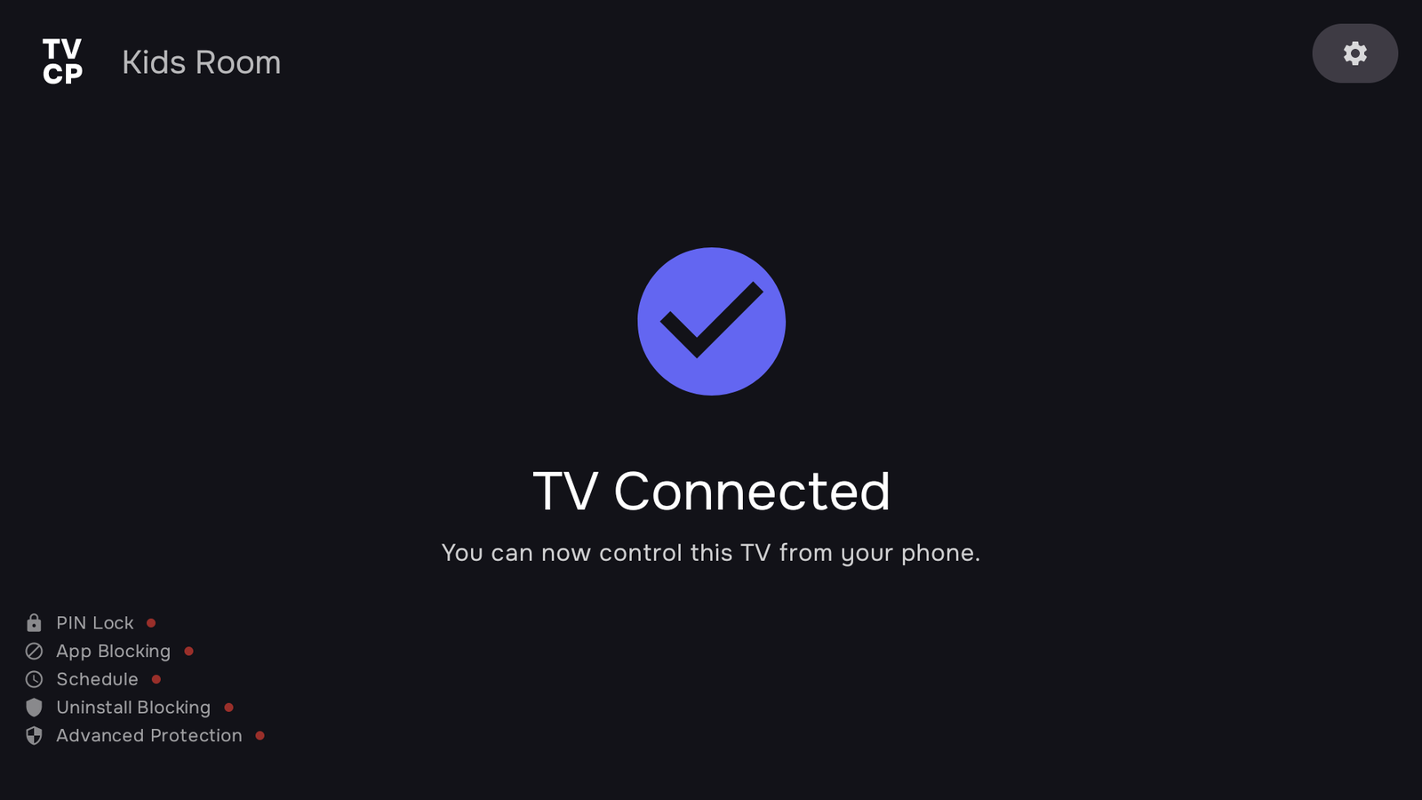 The TV after pairing